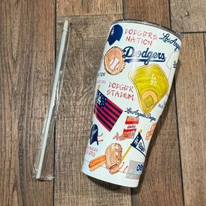 NEW Magnolia Lane MLB Los Angeles Dodgers Stainless Steel Icon Timber with Straw